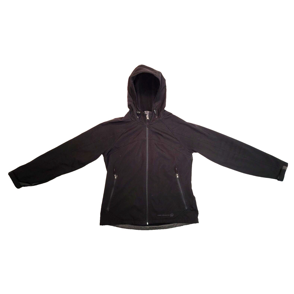 Free Country Women's Cubic Dobby Softshell Full Zip Black Jacket Size Medium